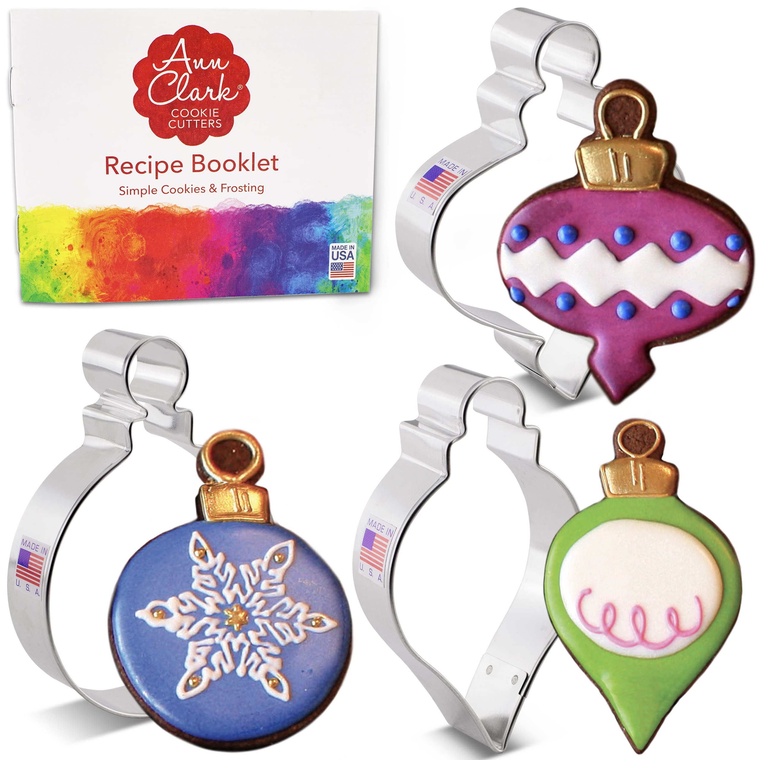 Ann Clark: adorno redondo para galletas, decoraciones navideñas brillantes.