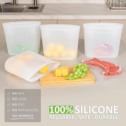 Bolsas Annaklin silicona, detalle cierre hermético para sellado fácil