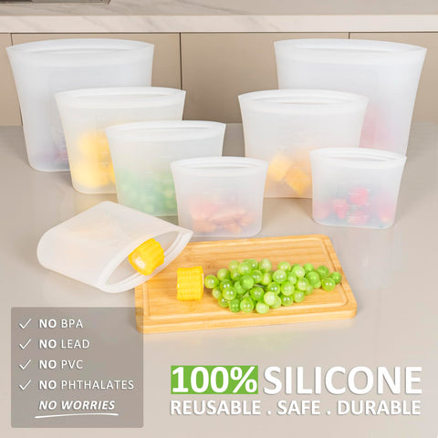 Bolsas extra grandes Annaklin de silicona 3000 ml para porciones grandes.