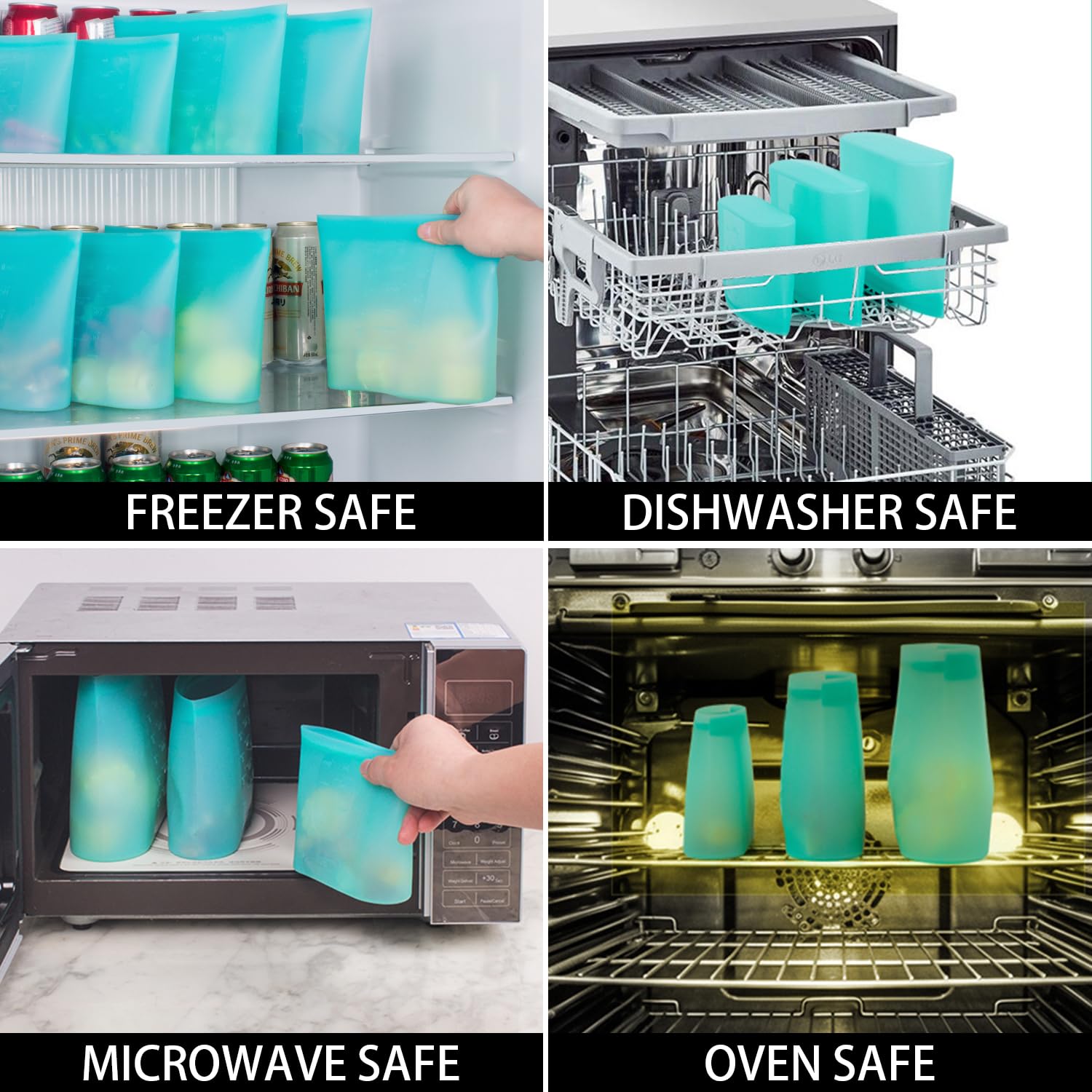 Aptas para congelar, microondas, horno y lavavajillas para uso diario.