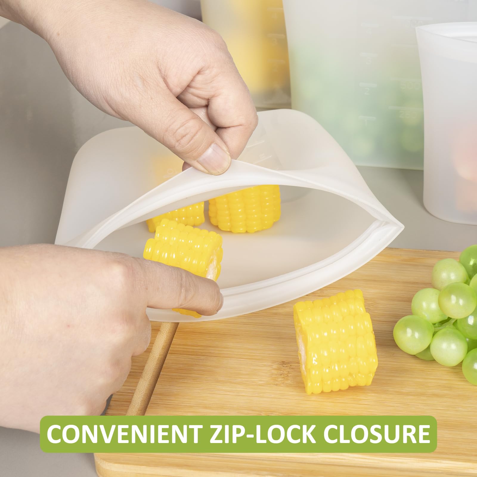 Bolsas snack Annaklin de silicona 500 ml para meriendas.