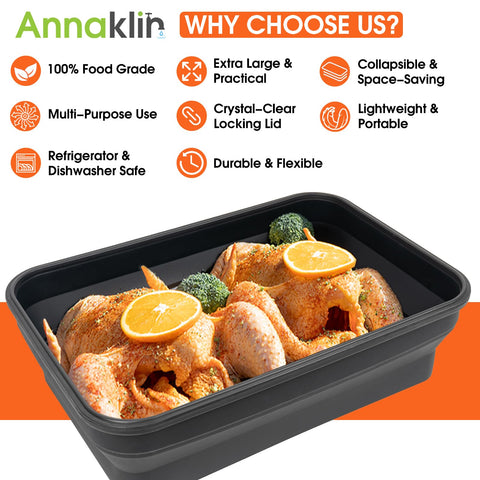 Capacidad 10 L de Annaklin, ideal para marinar grandes porciones.