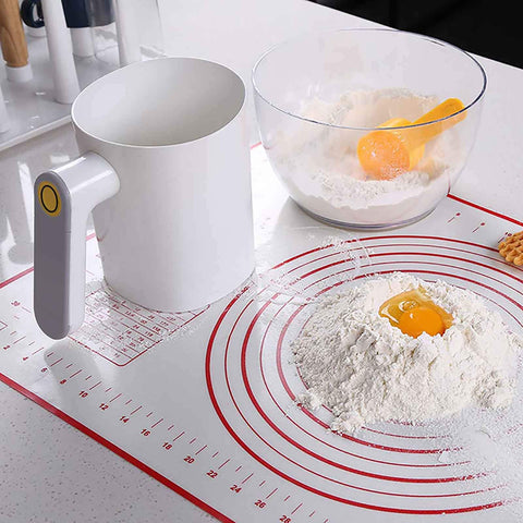 ANNCARY tamiz harina batería operada con un solo toque, práctico para repostería