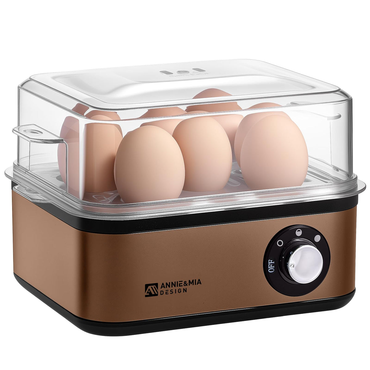 Annie & Mia Design cocedor de huevos: interfaz de control clara para ajustar la cocción