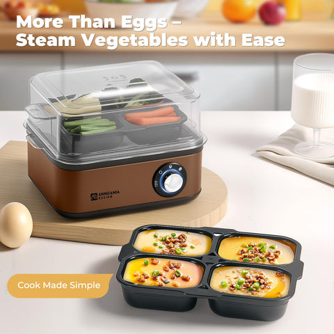 Annie & Mia Design cocedor de huevos: limpieza sencilla gracias a piezas desmontables