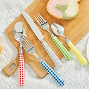 ANNOVA tenedor de ensalada con mango colorido, complemento moderno para festividades.