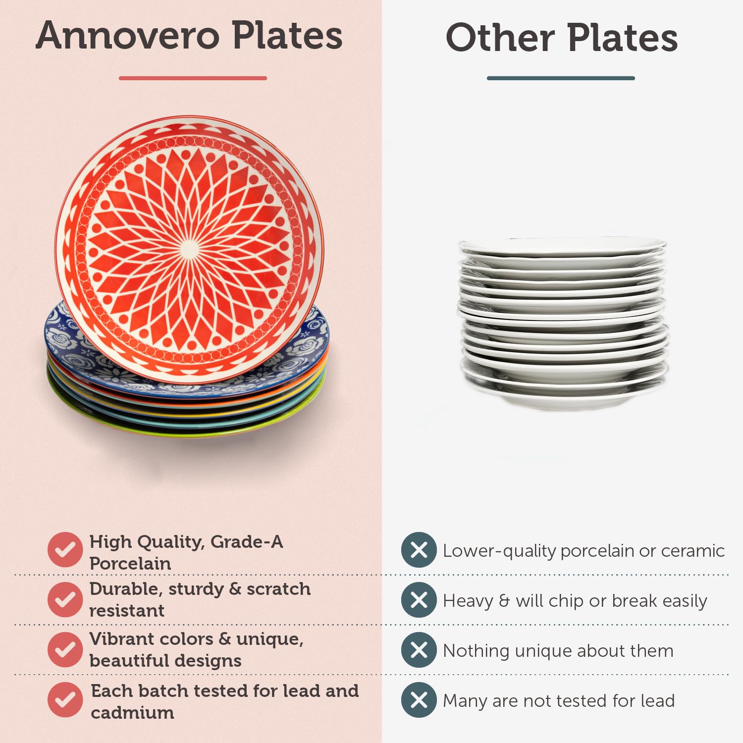 Annovero porcelana de alta durabilidad para comidas diarias.