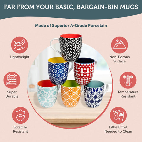 Taza Annover o porcelana apta para lavavajillas, limpieza rápida.