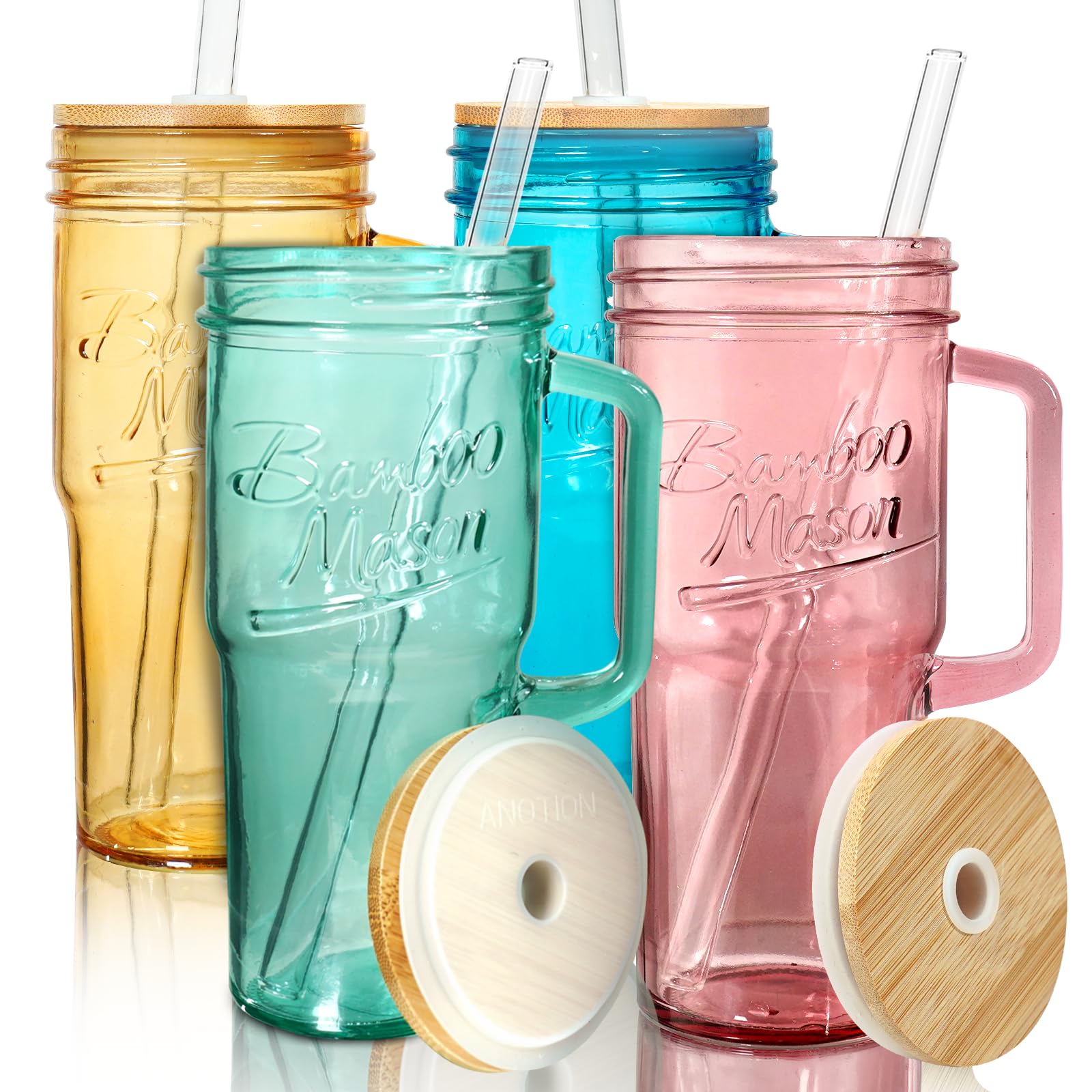 ANOTION copas cristal coloridas asa: ideal para bebidas frías en casa