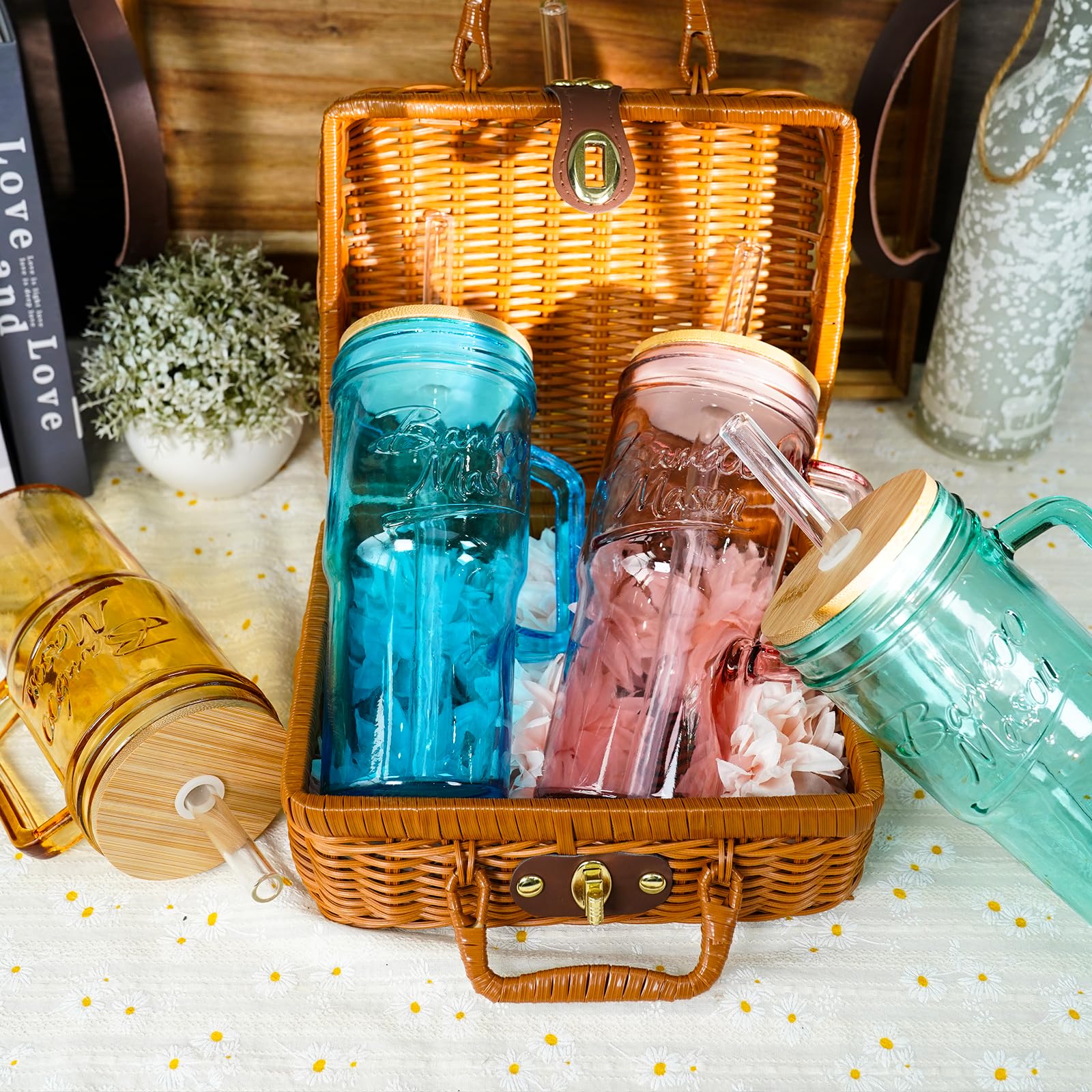 ANOTION vasos cristal picnic: ideales para picnic o reuniones al aire libre