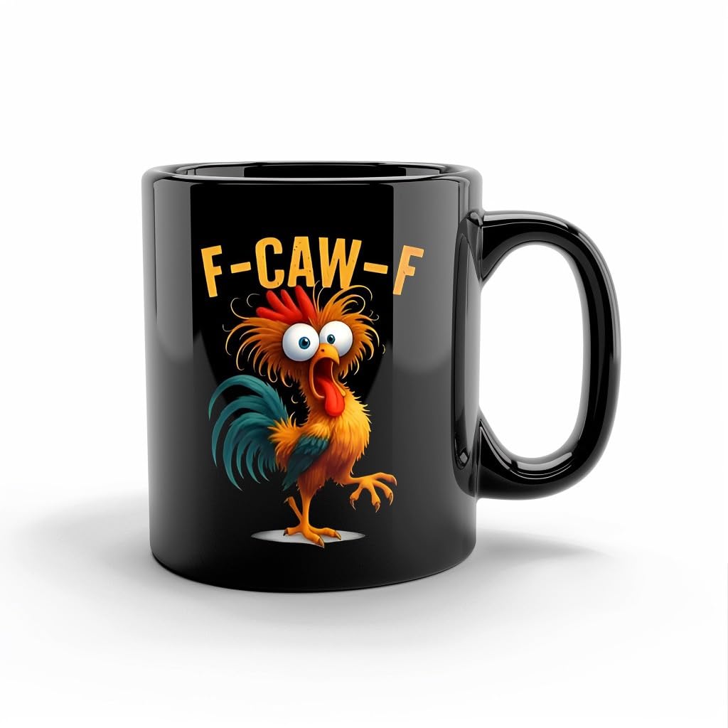 Taza ANOVEL F-Caw-F con diseño de pollo divertido para empezar el día.