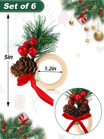 Aplicación de los anillos en la mesa de cena navideña