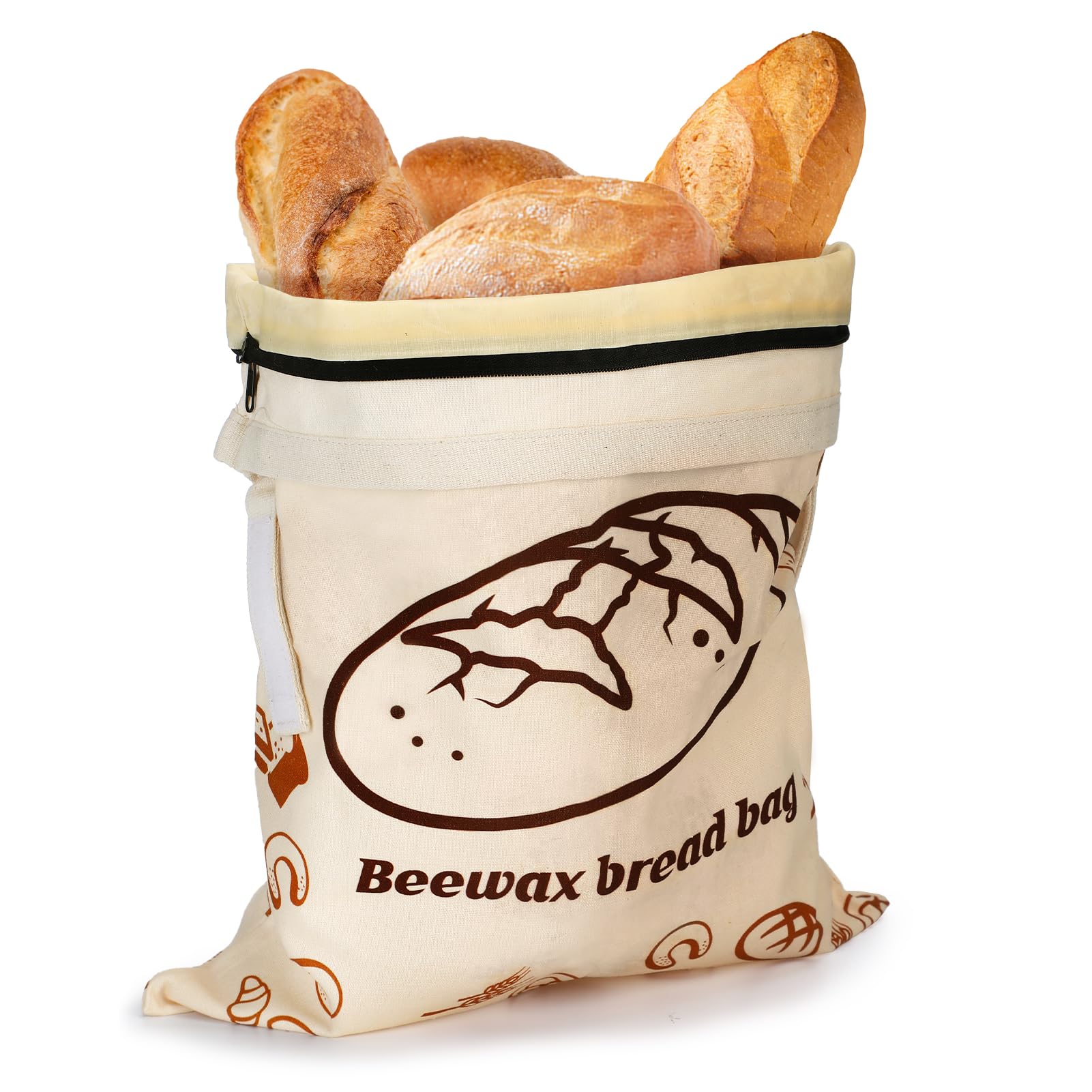 ANPHSIN bolsa de pan con cera de abeja, 13x16, almacenamiento natural.