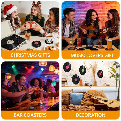 Anpuimult posavasos vinilo retro para bares y reuniones.