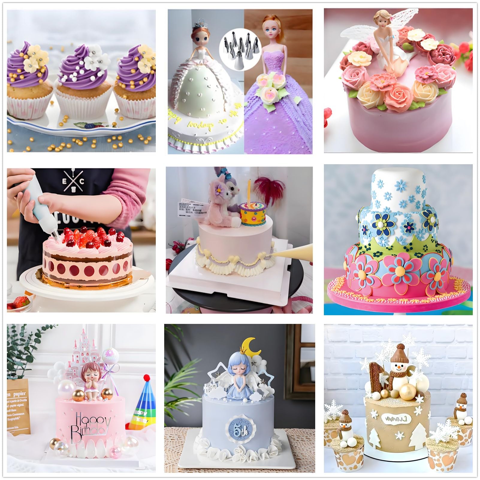 Papeles para cupcakes y banderitas decorativas ANSLYQA para horneados.