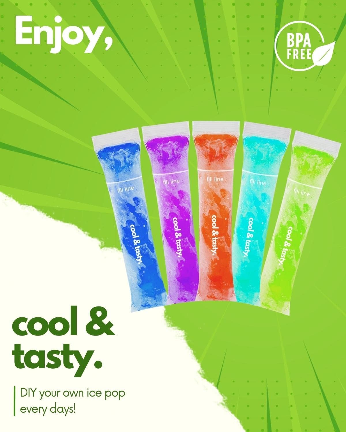 ANSMIO bolsas popsicle con cierre Z evita derrames durante la merienda.