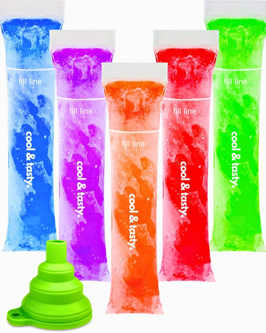 ANSMIO bolsas popsicle 8x2 con cierre seguro para meriendas refrescantes.