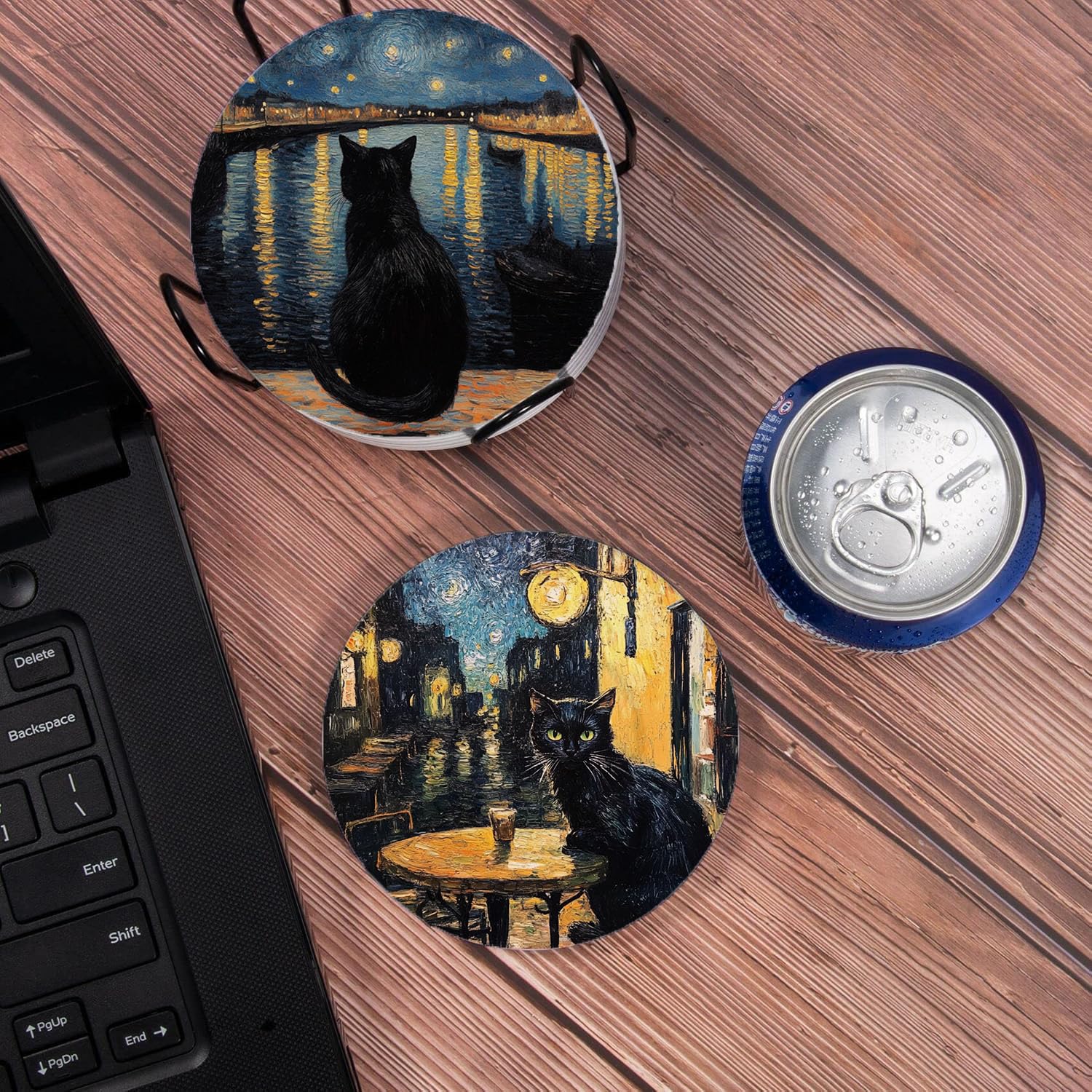 Ansouyi posavasos con patrones artísticos para decorar comedor o bar