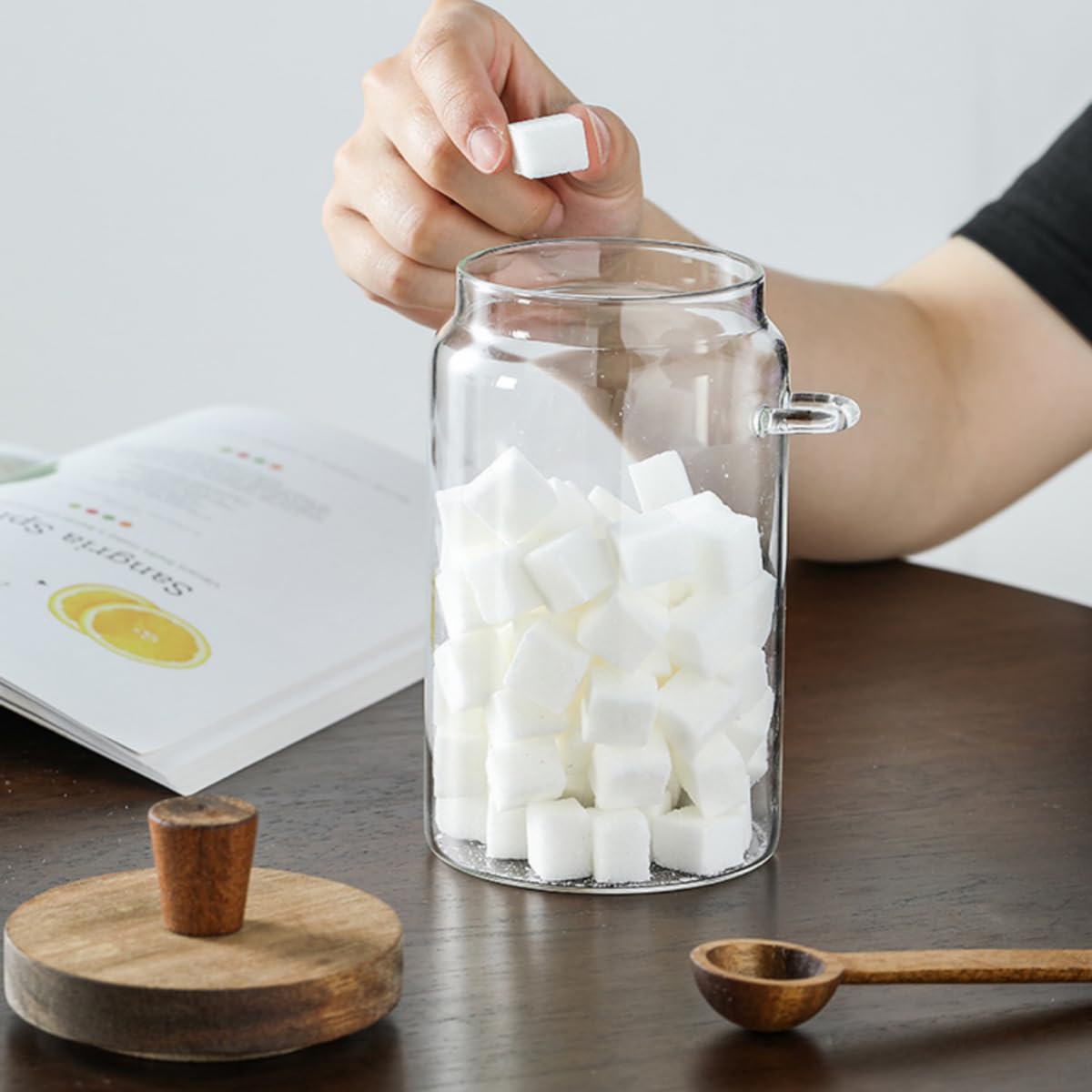 ANSQU cuchara incorporada facilita medir y servir ingredientes