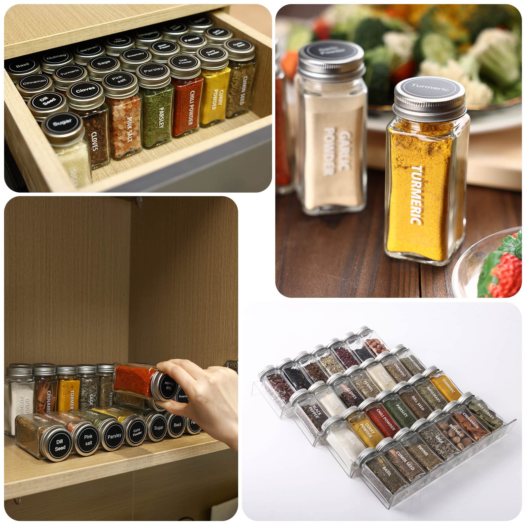 Antimbee conjunto completo de especias vacías para llenado rápido y organizado