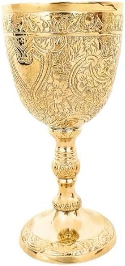 AN TIQUES HUB caliz medieval latón copa, ideal para brindis elegantes