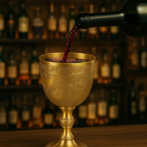 ANTIQUES HUB copa brindis latón añade elegancia a la mesa
