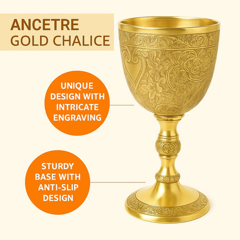 ANTIQUES HUB copa ceremonial latón, perfecta para celebraciones