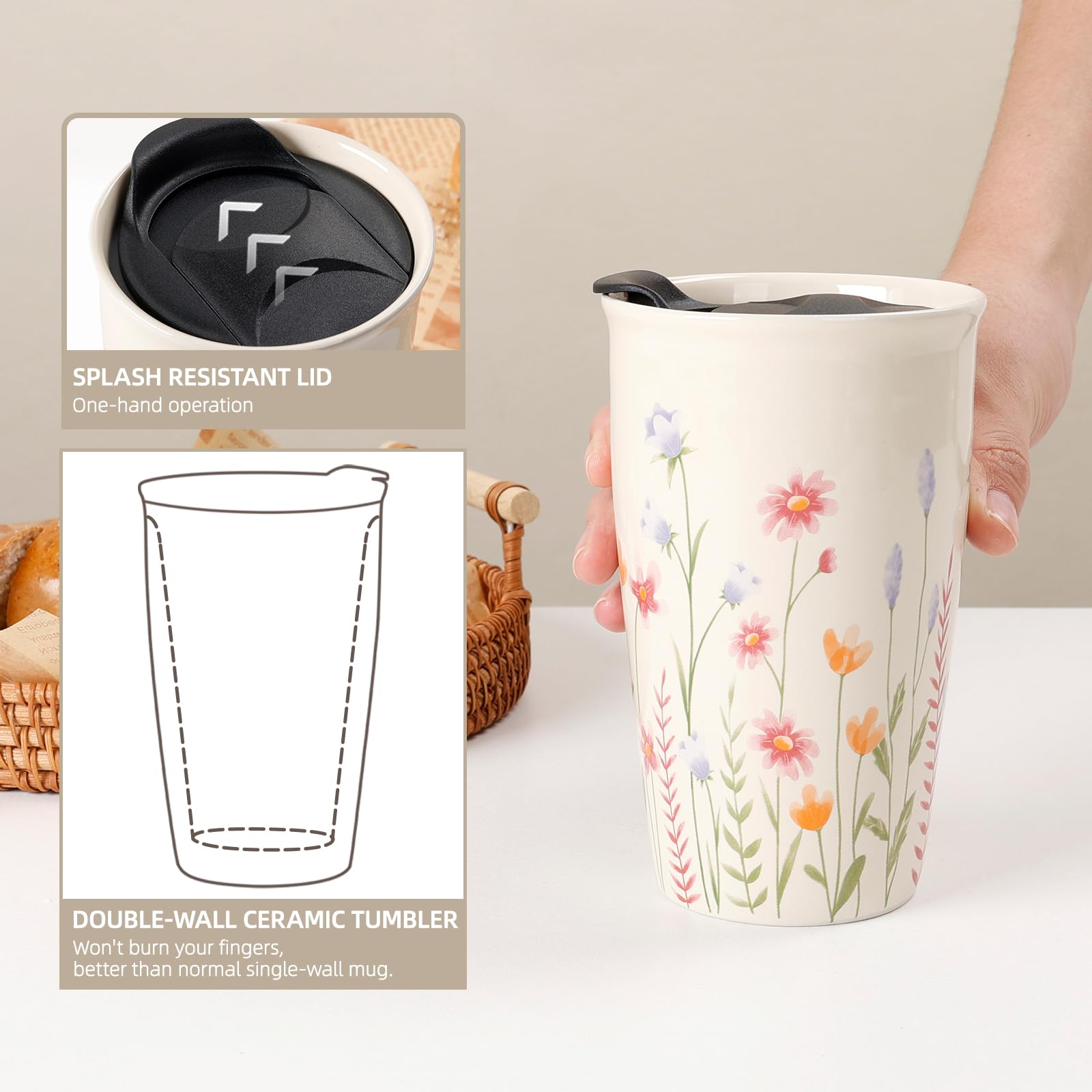 ANTIS'S HOME tapa deslizante anti salpicaduras, libre de BPA para beber