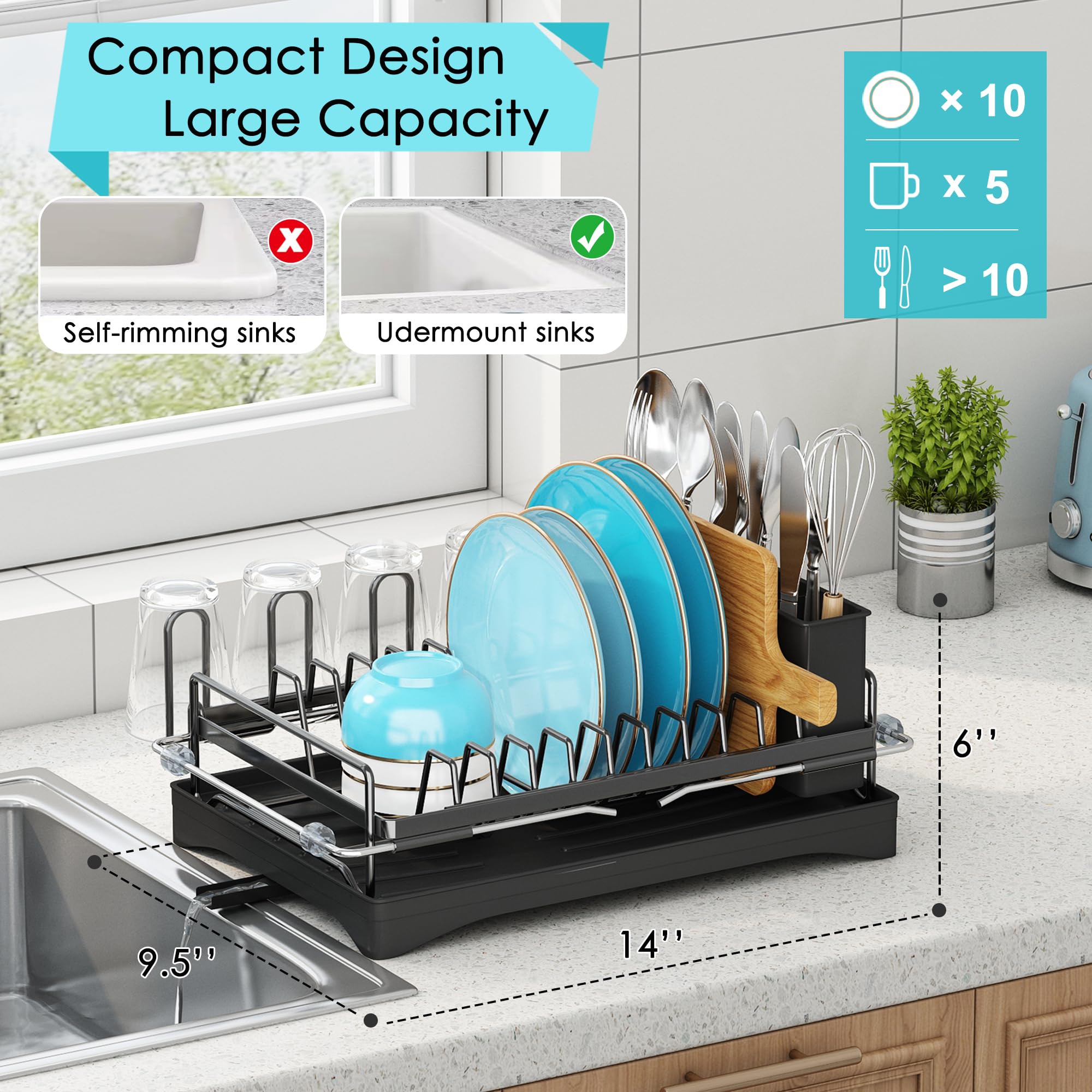 ANTOPY organizador de utensilios removible para ordenar y limpiar fácil