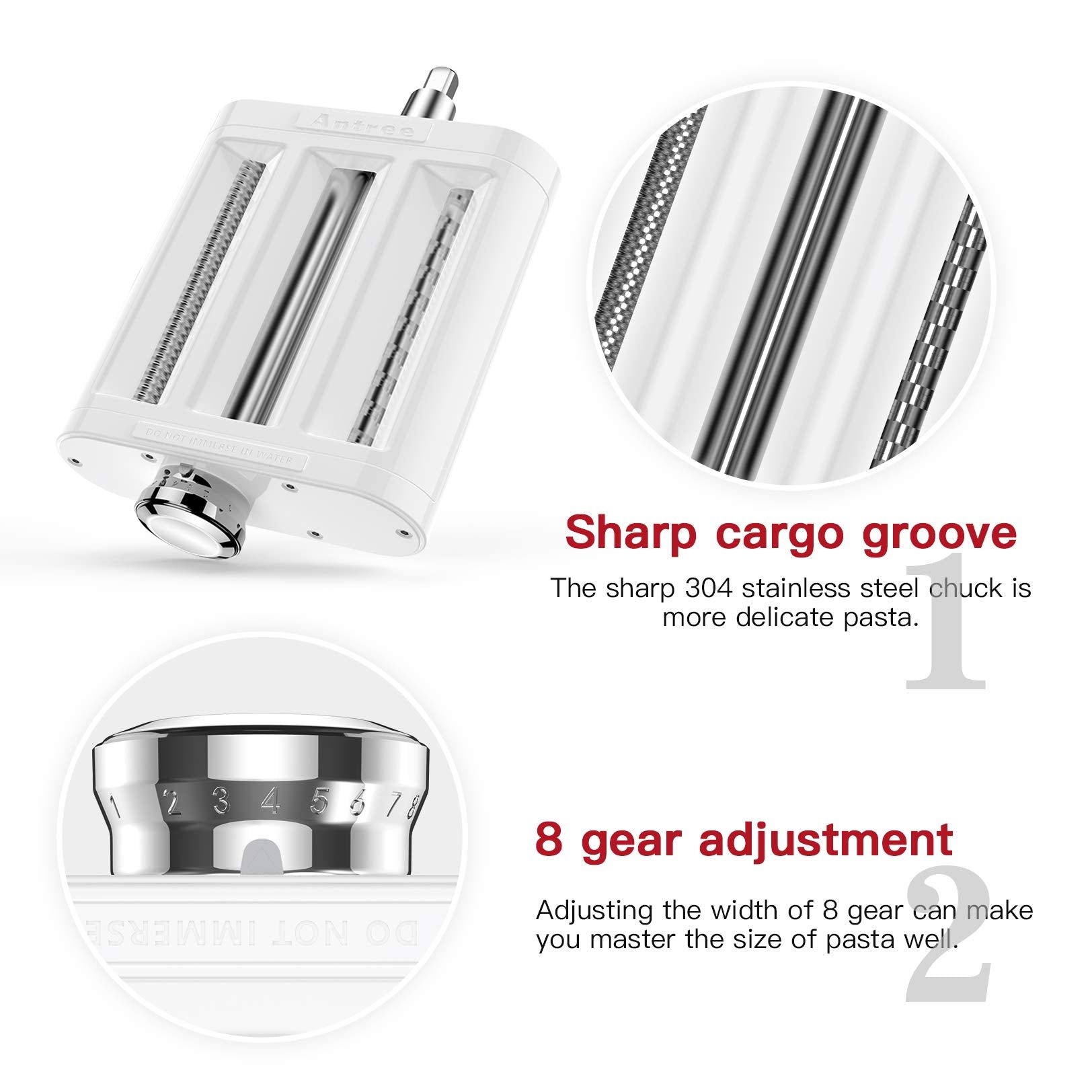 Antree Pasta Maker: cortador fettuccine para fideos anchos hechos en casa.