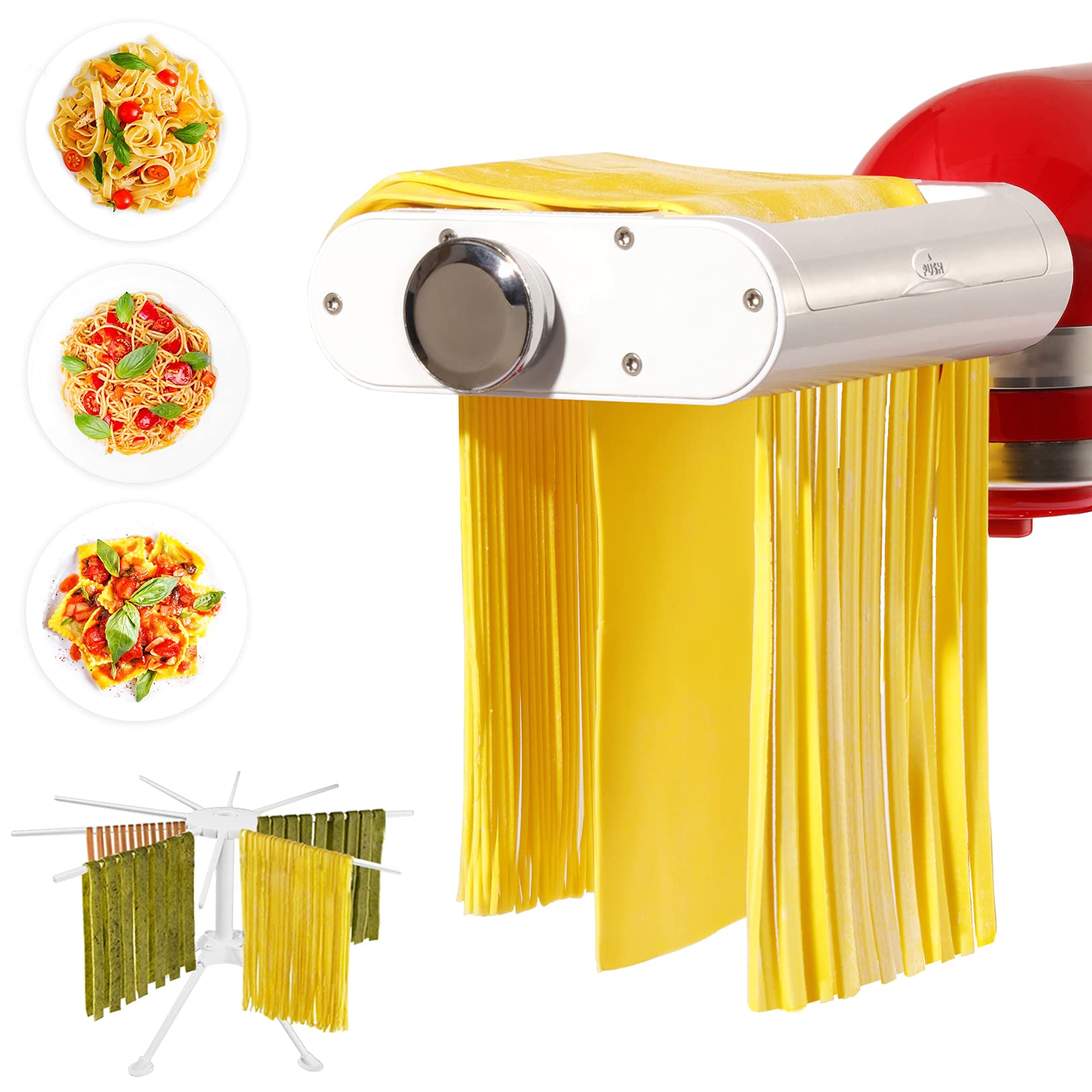 Antree 3-en-1 acople para pasta con KitchenAid, mejora la preparación de la masa