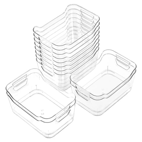AntStep cajas de almacenamiento transparentes con asa para despensa, fácil visualización de contenidos
