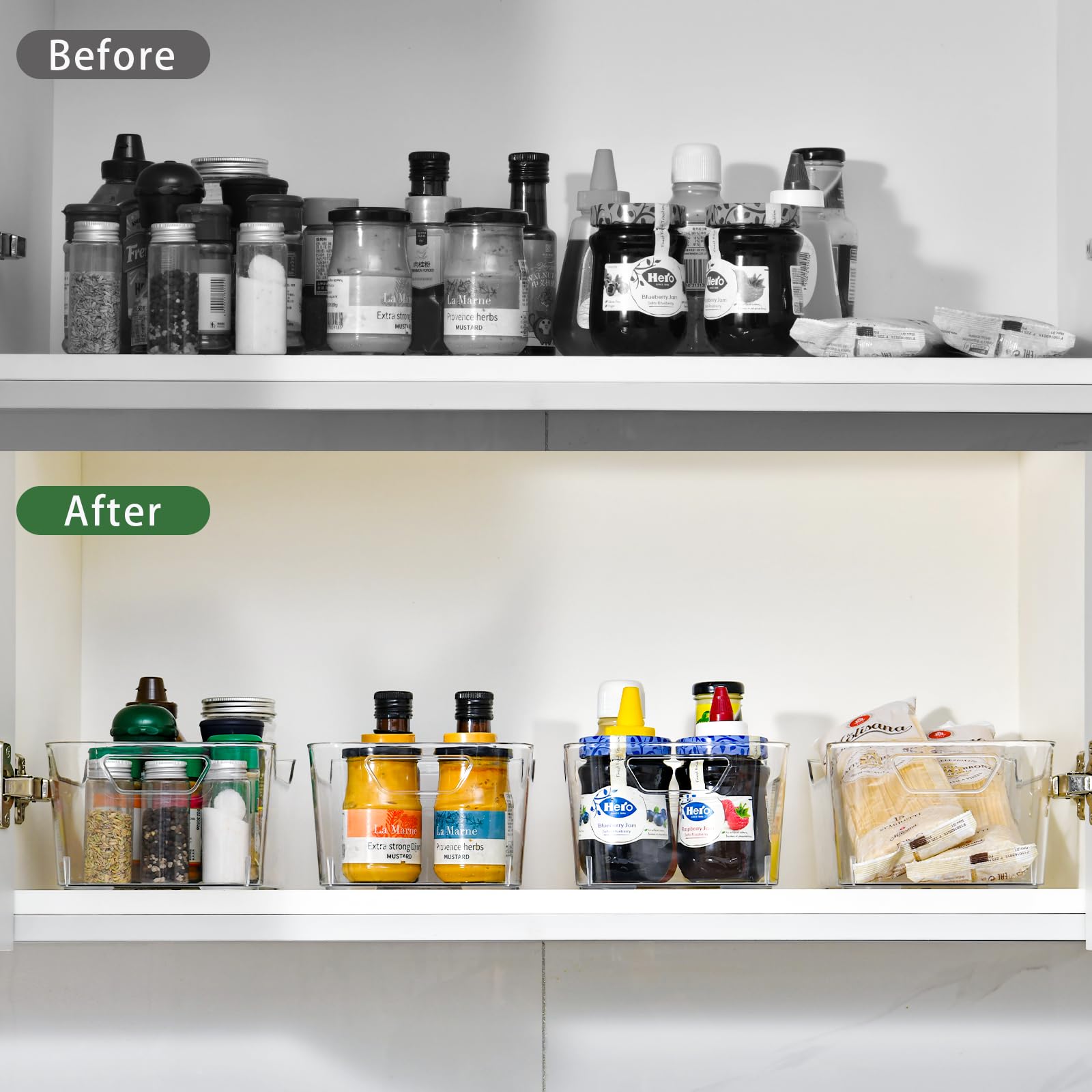 AntStep organizadores bajo lavabo transparentes con asa, aprovecha rincones pequeños