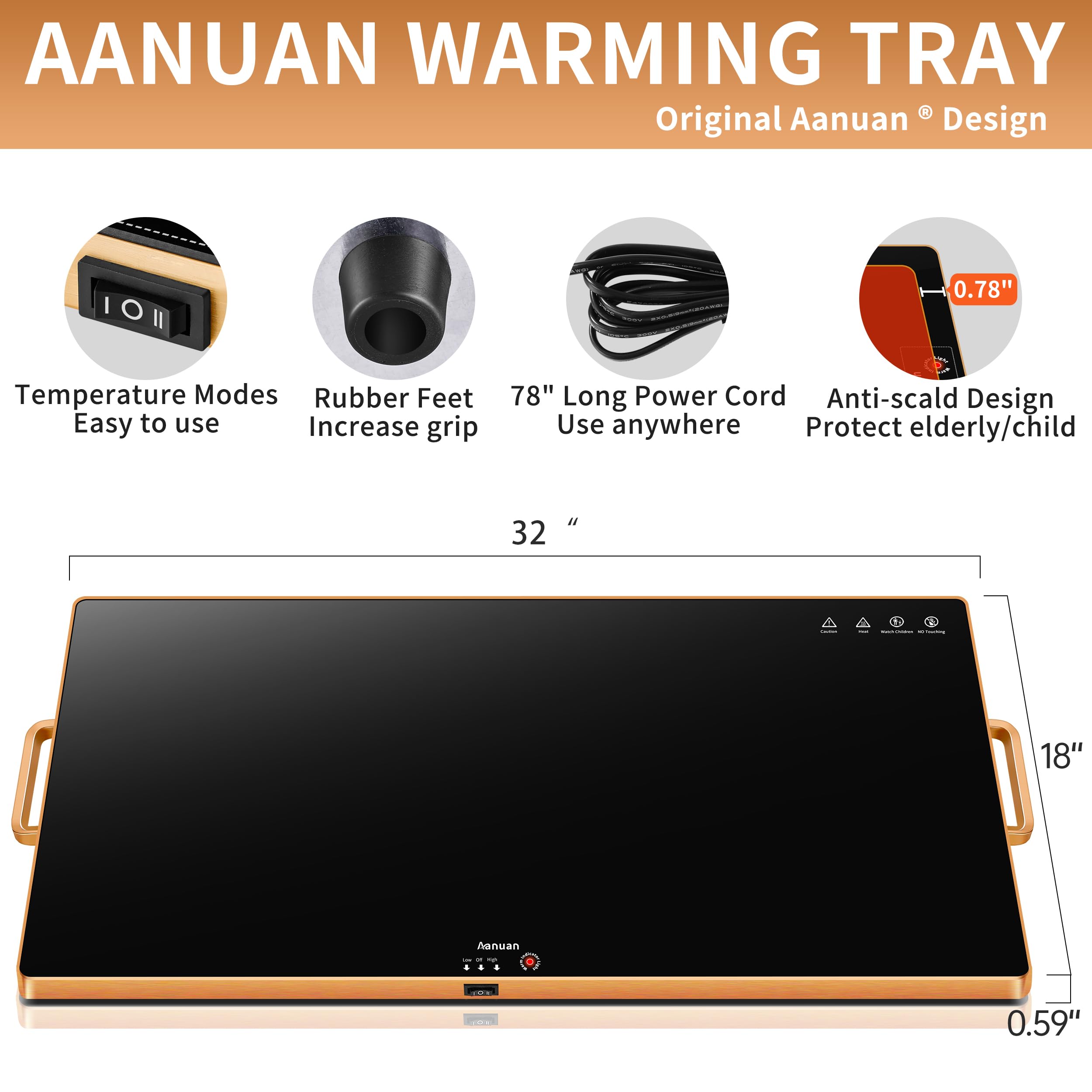 Superficie de calentamiento total Aanuan reparte calor de forma uniforme.