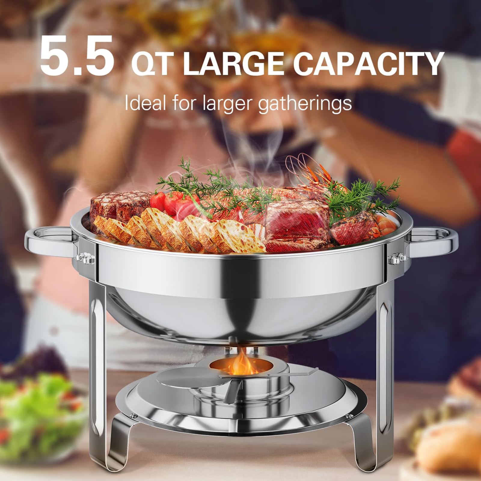 Anycoo set buffet de acero inoxidable, duradero para banquetes repetidos