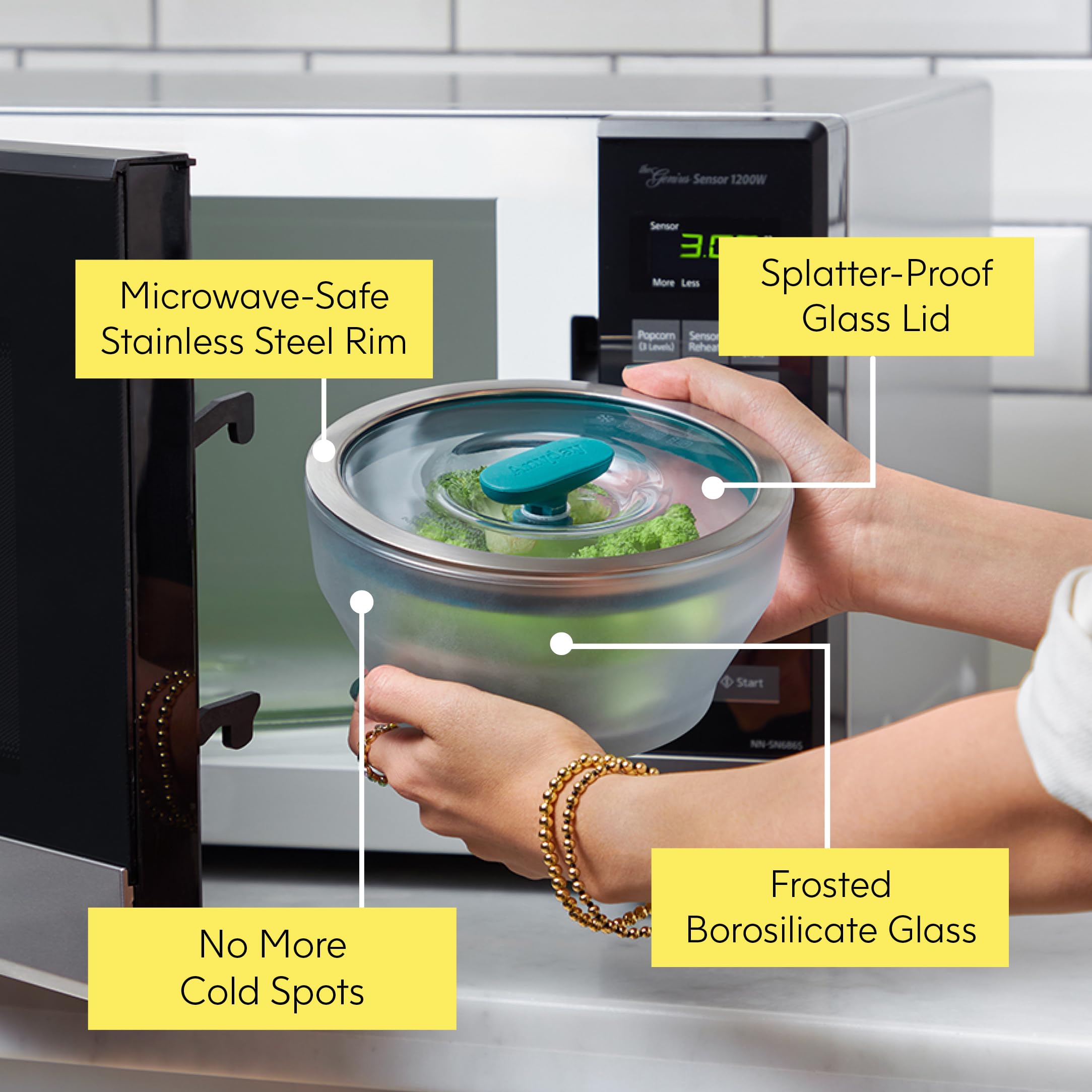 Anyday contenedor de almuerzo de vidrio, ideal para llevar comidas.