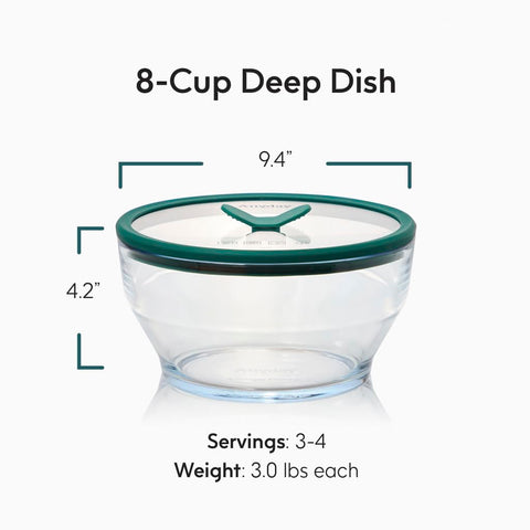 Anyday envase vidrio apilable de 8 tazas para despensa organizada