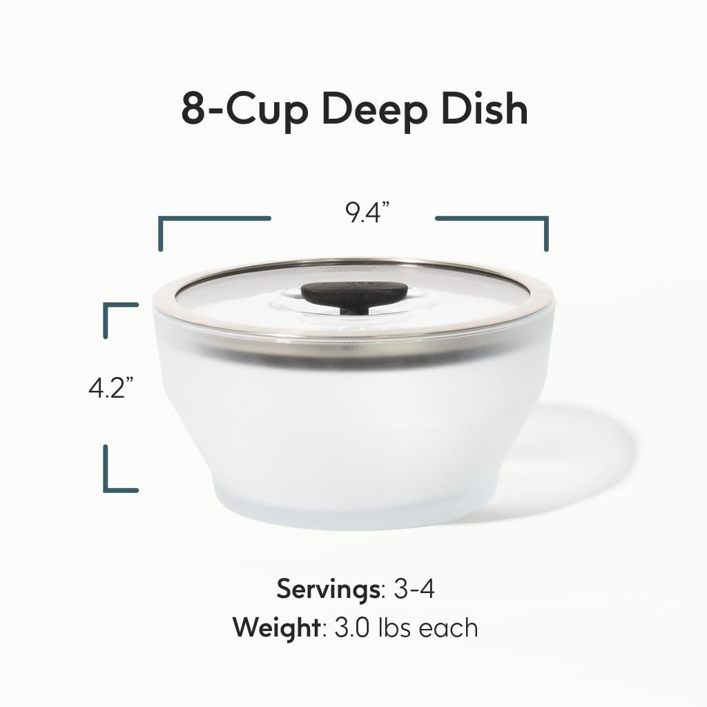 Anyday tapa de vidrio con silicona, sellado hermético para conservar humedad