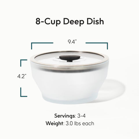 Anyday tapa de vidrio con silicona, sellado hermético para conservar humedad