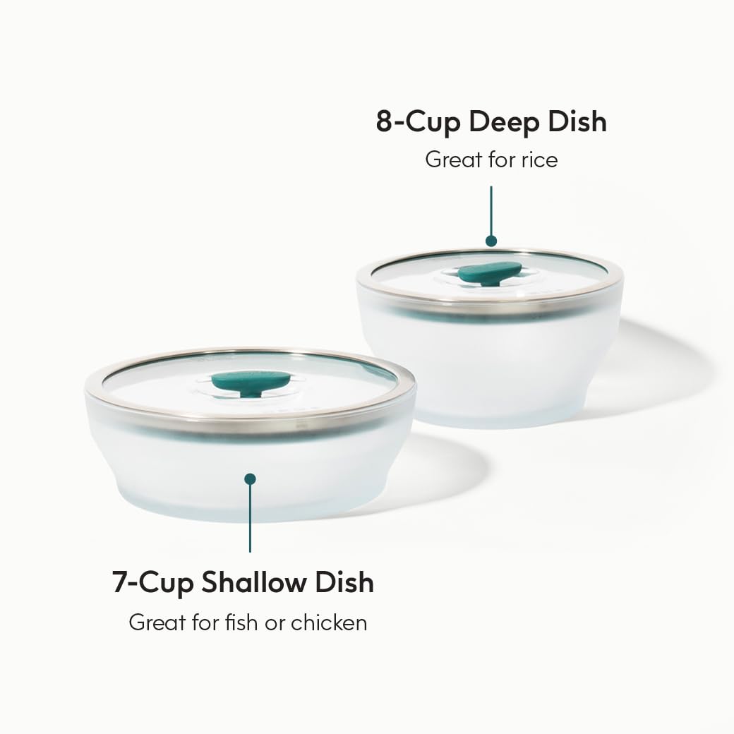 Anyday tapas de cristal con aro de silicona para sellar y vapor