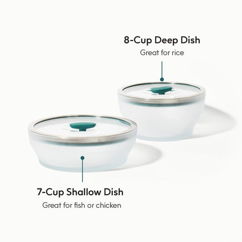 Anyday tapas de cristal con aro de silicona para sellar y vapor