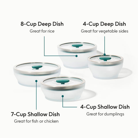 Anyday tapas de vidrio con cierre hermético mantienen la comida fresca y protegida
