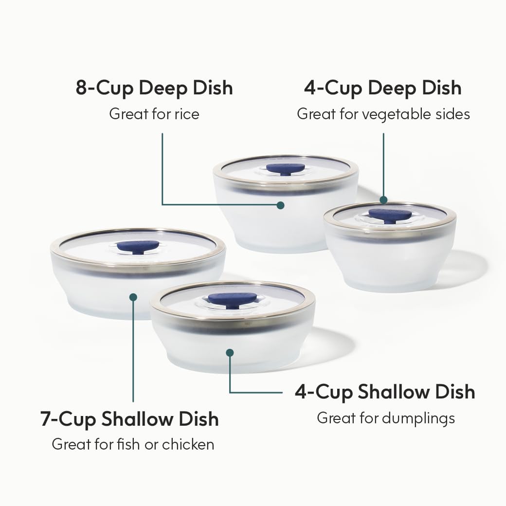 Tapas de vidrio con silicona herméticas de Anyday para conservar jugos y aromas.