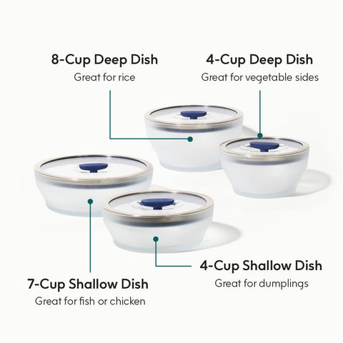 Tapas de vidrio con silicona herméticas de Anyday para conservar jugos y aromas.