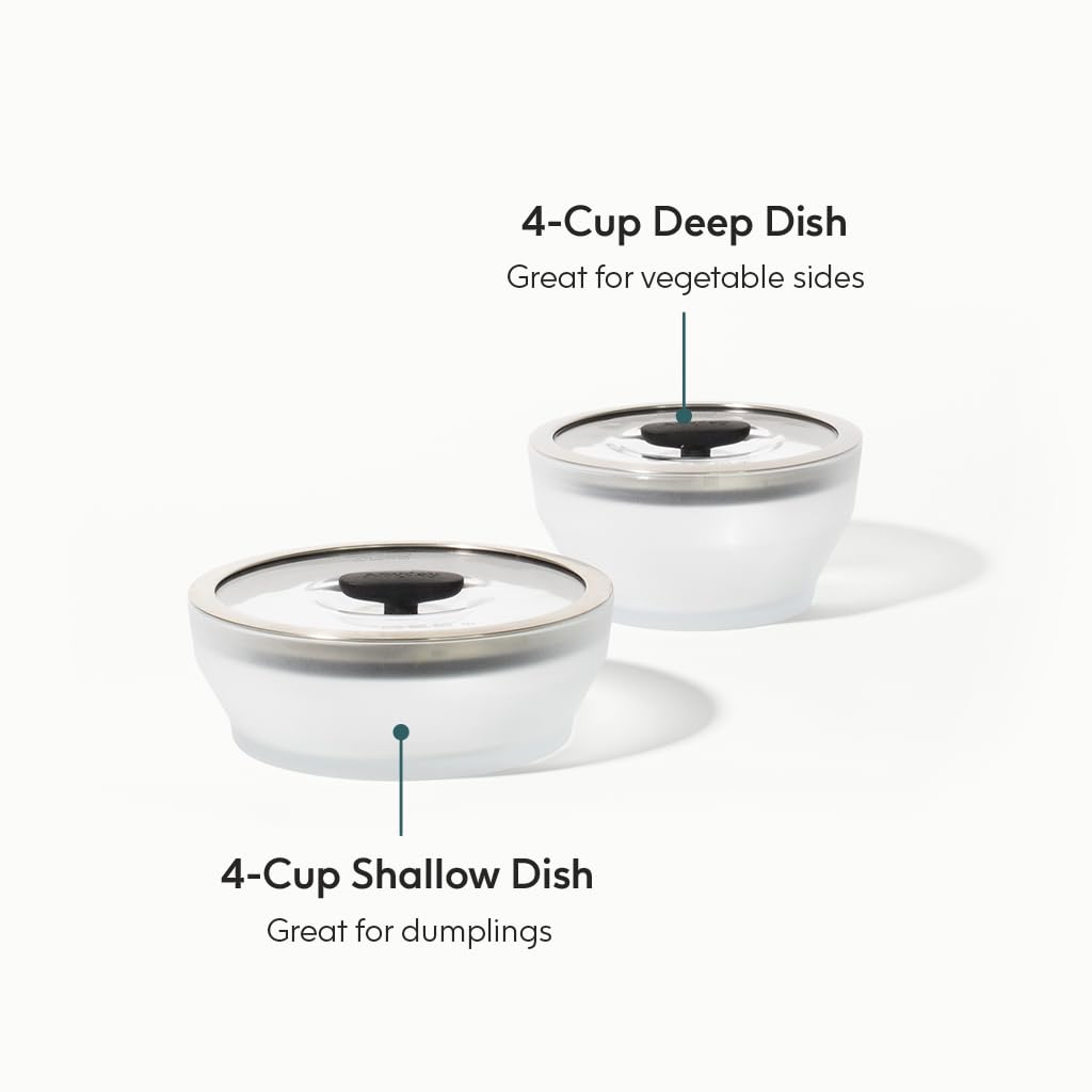 Anyday tapas de vidrio con sello de silicona para evitar salpicaduras y conservar humedad