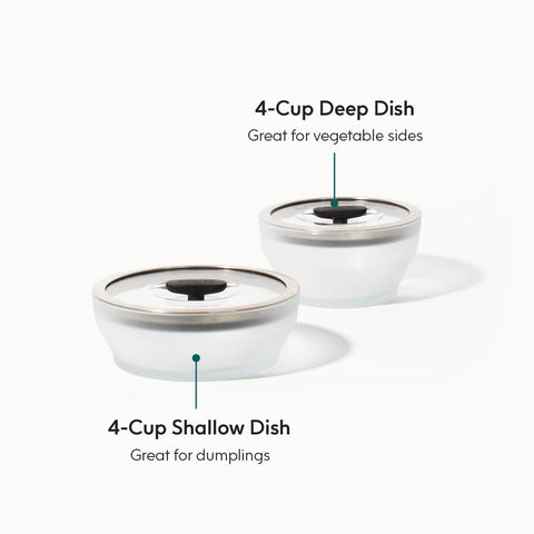 Anyday tapas de vidrio con sello de silicona para evitar salpicaduras y conservar humedad