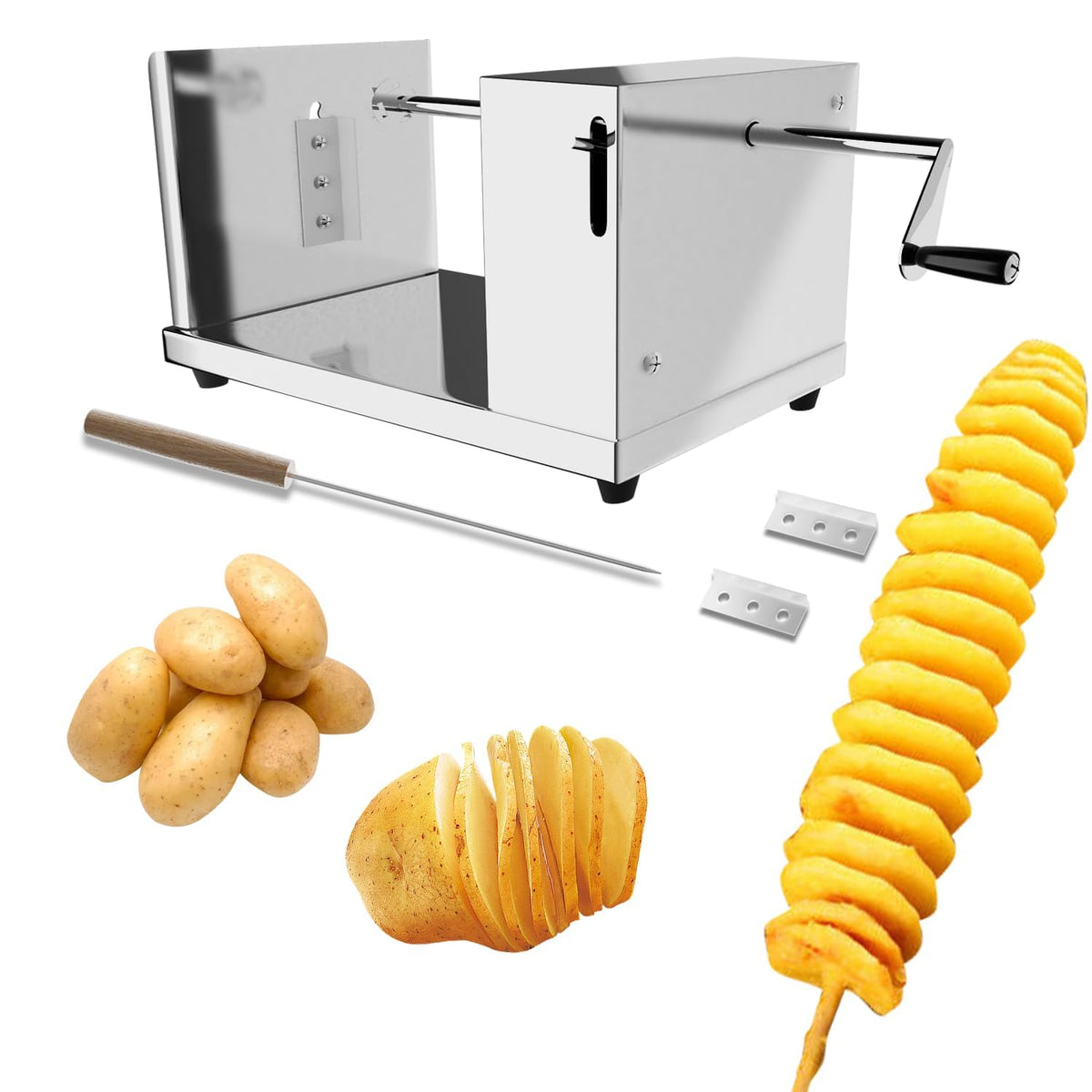 ANYDOCANMOOT cortador de patatas en espiral manual para espirales crujientes