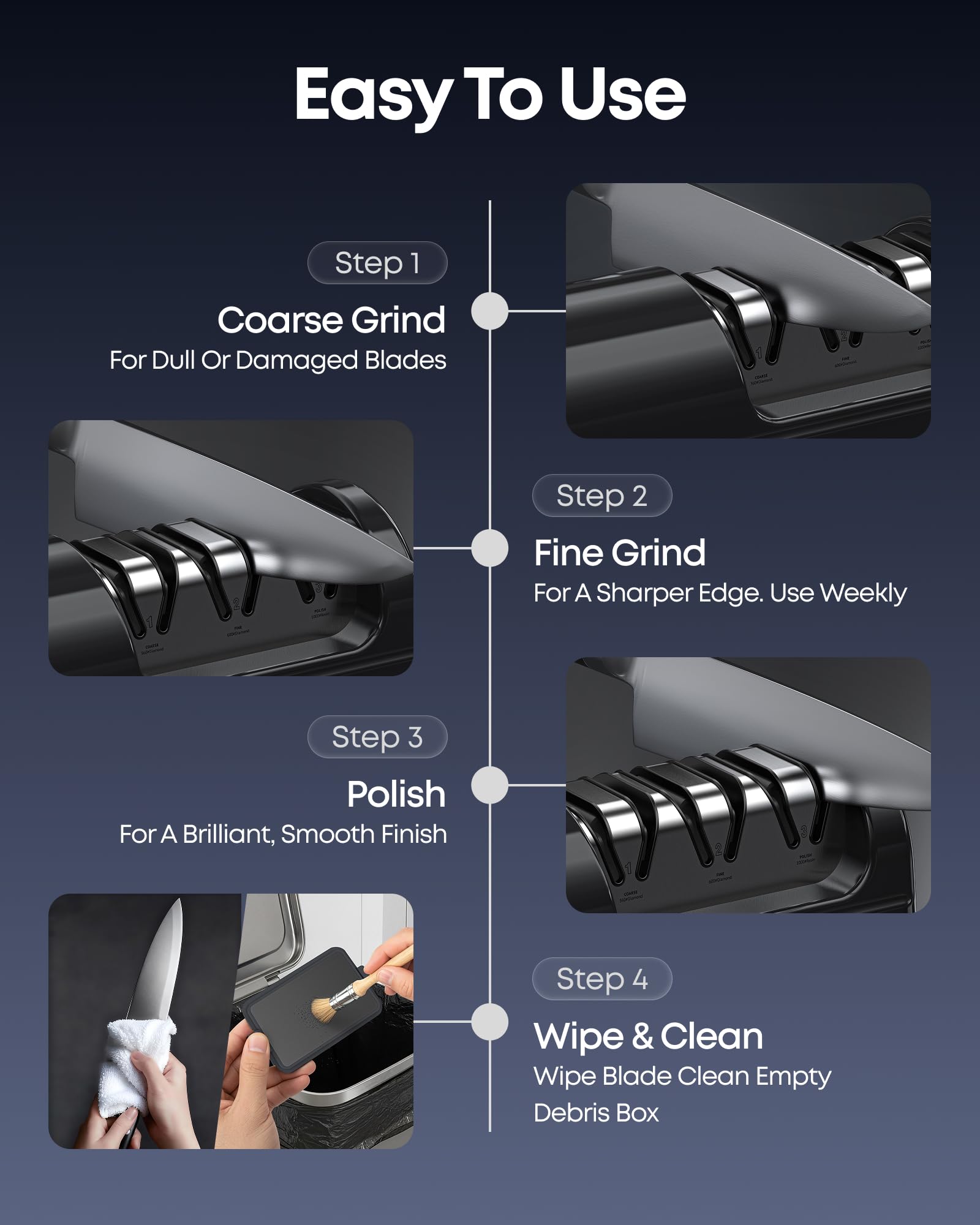 Afilador Anylot para cuchillos de cocina en casa, uso diario.