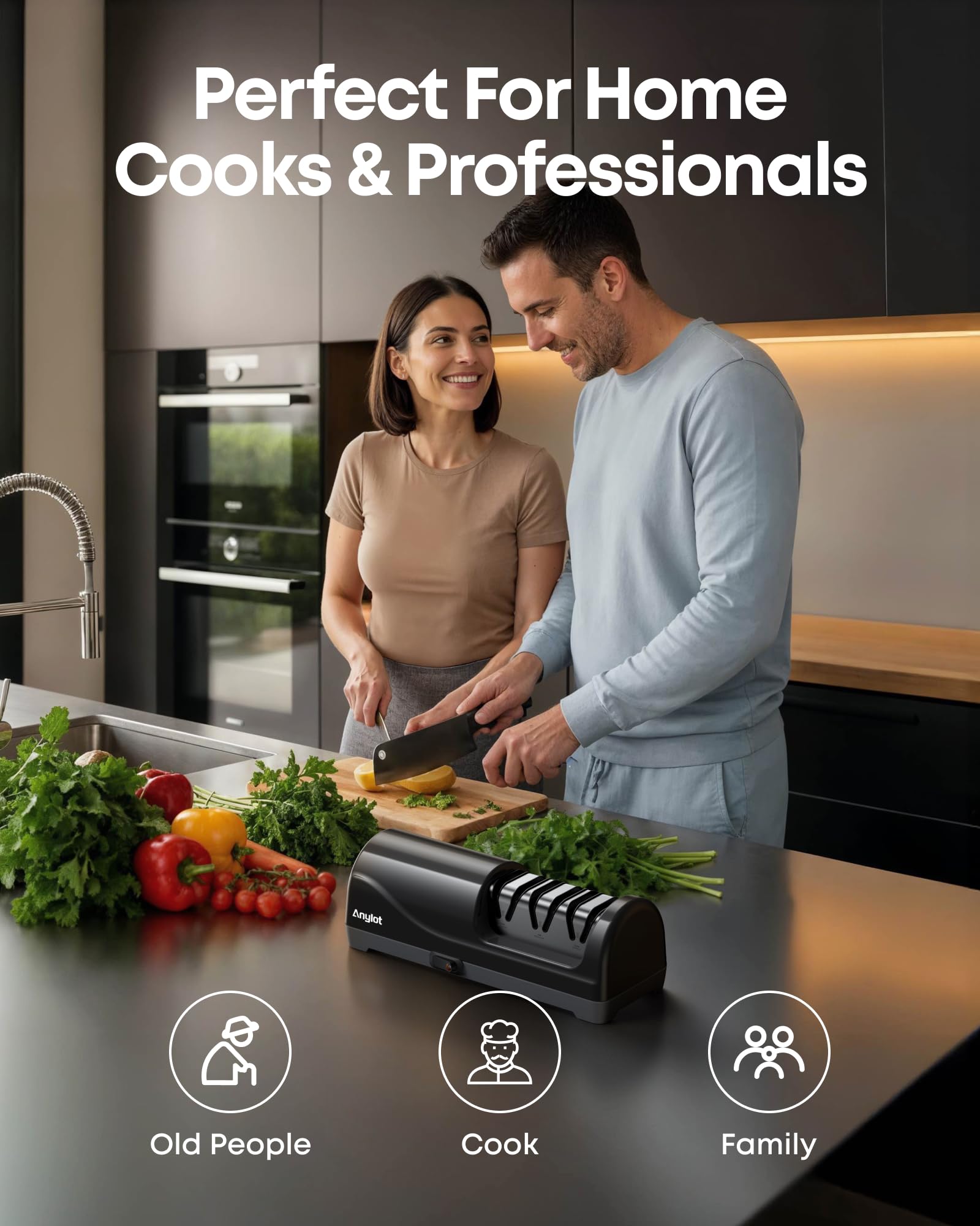 Regalo práctico para cocineros: afilador Anylot listo para regalar.