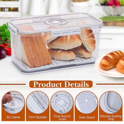 ANYPROLUS Caja pan capacidad-grande para panes y bollos.